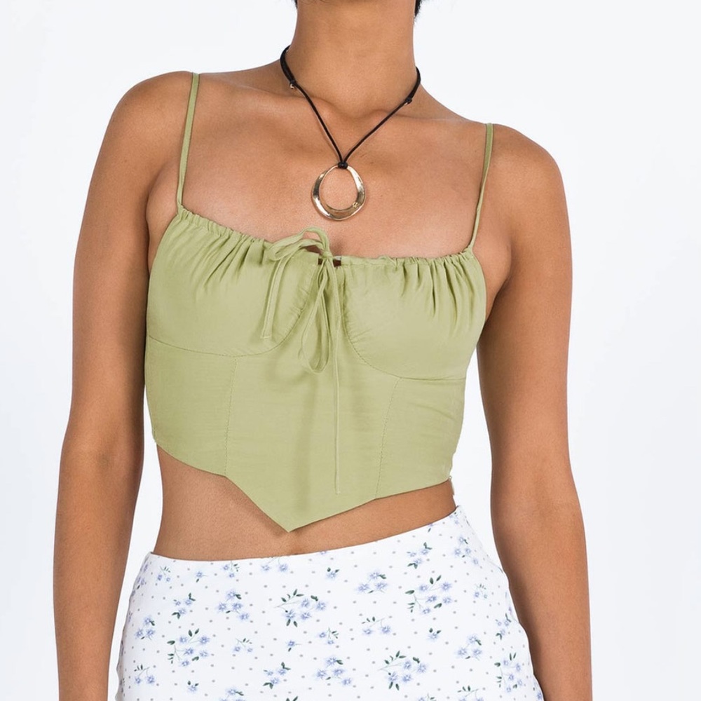 Princess Polly crozier corset top green